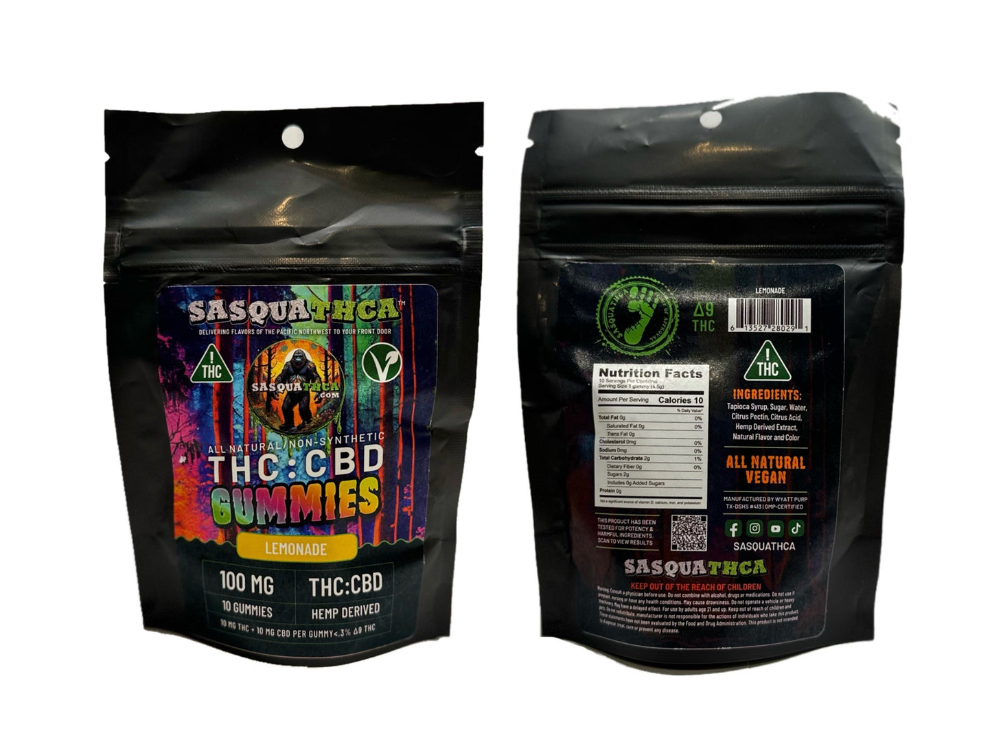 THC:CBD 100mg - 10 Pack Gummies - Lemonade