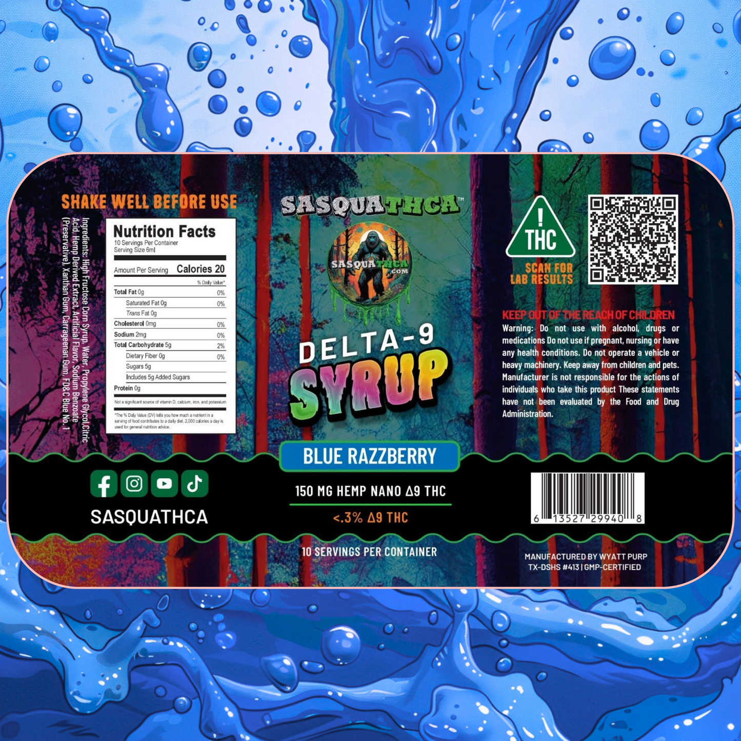 Blue Razzberry HD9 Syrup Nano Shots