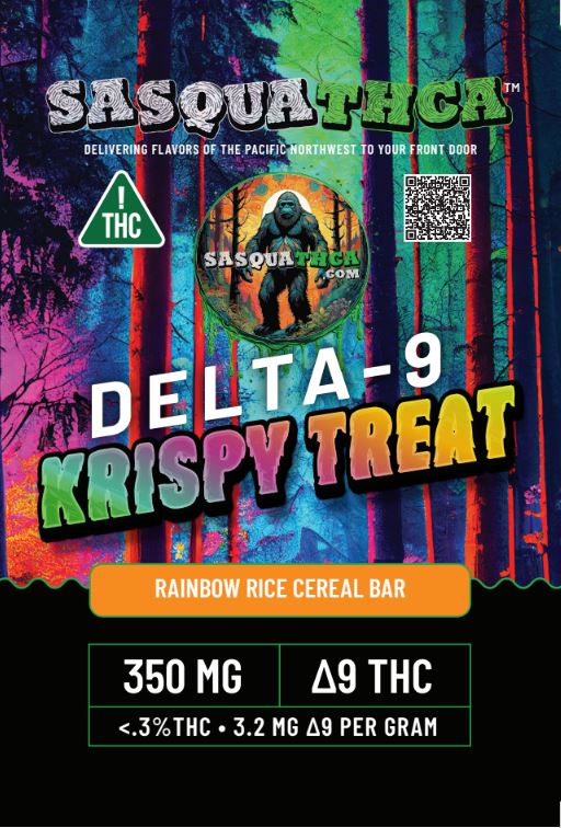 Delta 9 THC Cereal Bar 350mg Edible - Rainbow Fruity Cereal Bar